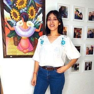 Blusa Mexicana Bordada a mano